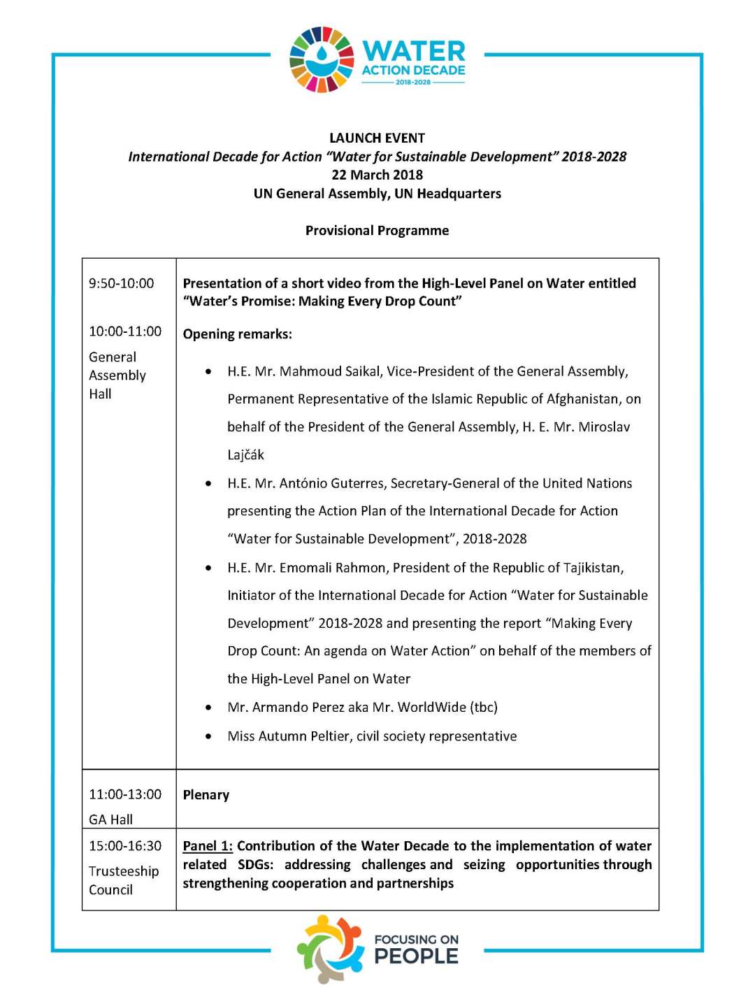 Launch Event Programme 22 March Page 2 Soroptimist International